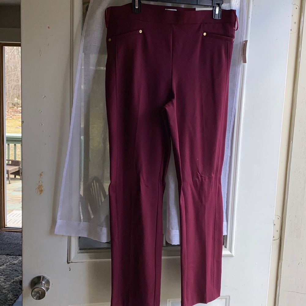 NEVER WORN  maroon stretch straight dress pants